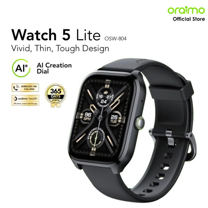 Oraimo Watch 5 Lite Smartwatch Smartwatch (OSW-804) Screen 2.01'' Android Smartwatch Health Tracker