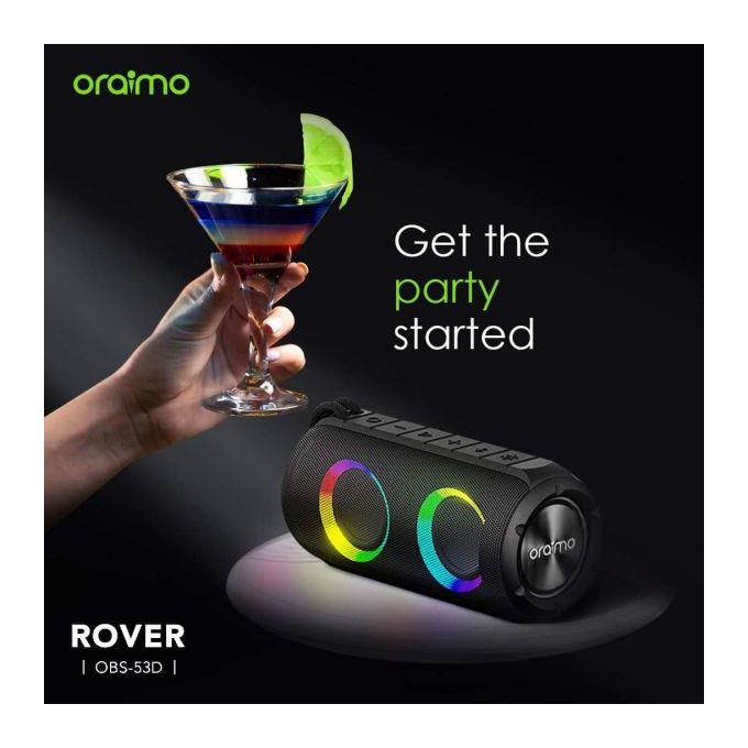Oraimo OBS-53D Rover RGB Lights Bluetooth 5.3 Portable IPX5 Wireless Speaker