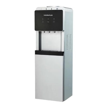 Vision Plus 3 Taps Water Dispenser Hot and Cold and Normal Push Button with Cup Cabinet, Child Lock Top Loading Electric