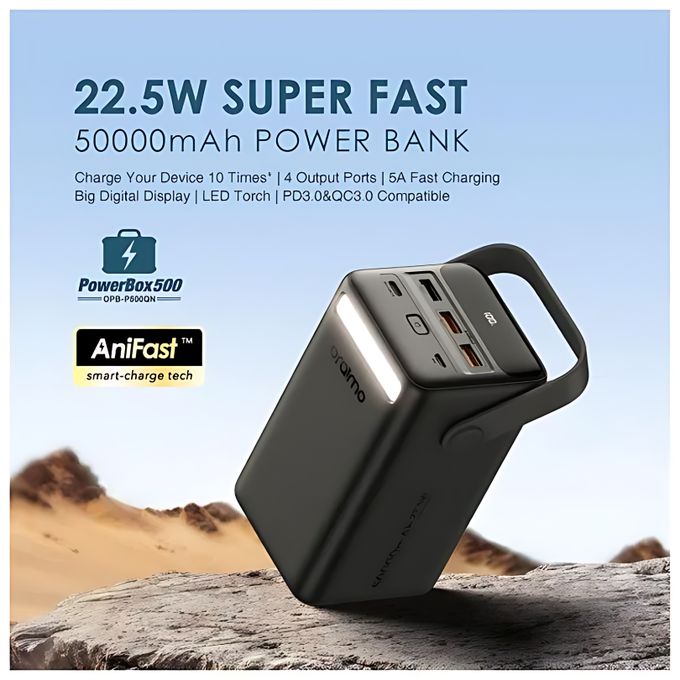Oraimo Power Box 500 OPB-P500QN 50000 mAh 22.5W Power Bank-price in Kenya.