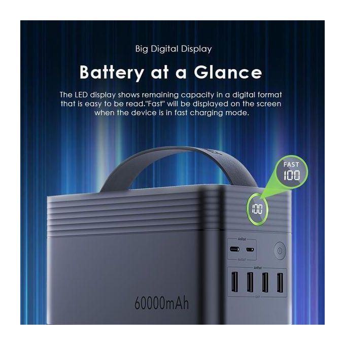 Oraimo PowerBox 600 (OPB-P600Q-U97S) – Super High-Capacity 60,000mAh Power Bank With 18W Fast Charger