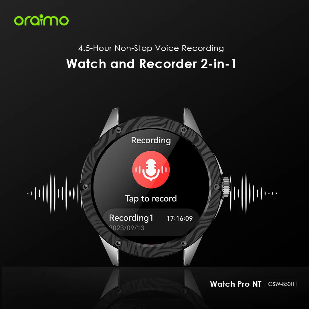 Oraimo Pro NT 1.43" AMOLED AI Powered Smart Watch