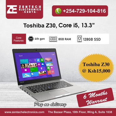 Toshiba Portege Z30 | Core i5, 8 GB RAM+128 GB SSD | 4th Gen | 13" - Price in Kenya in Kenya | Zentech
