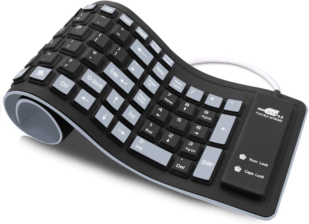 Flexible Rubber Keyboard, with Numeric Keypad-Price in Kenya