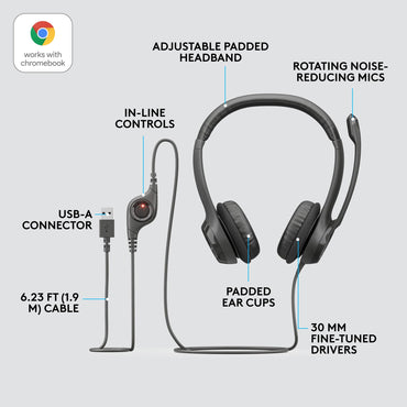 Logitech H390 USB Headset with Noise-Cancelling Microphone-Price in Kenya.