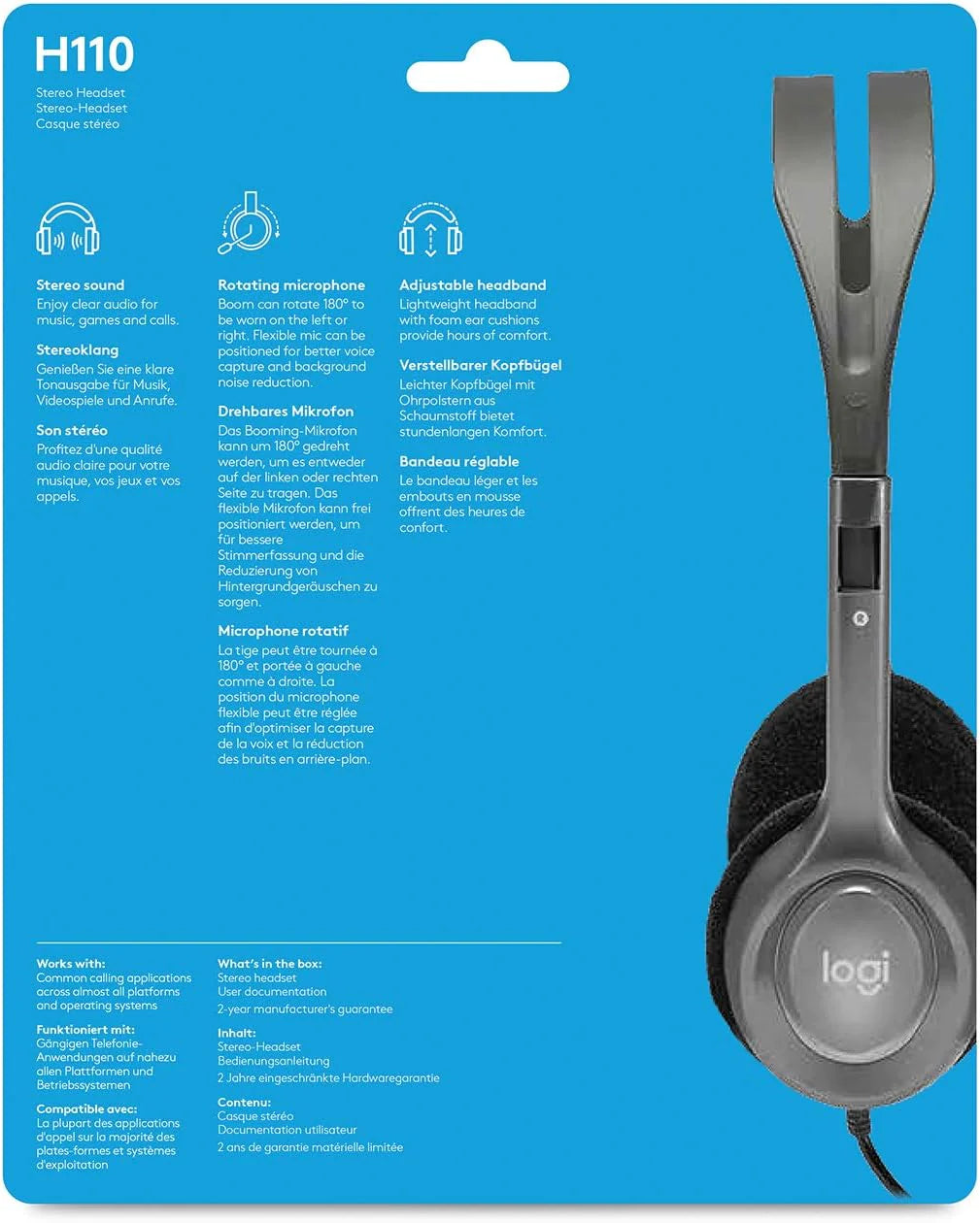 Logitech H110 Stereo Headset with Noise Cancelling Microphone for PC-Price in Kenya.