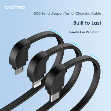 Oraimo Traveller Link 27 – 27,000mAh Power Bank with Built-in Cables-Price in Kenya