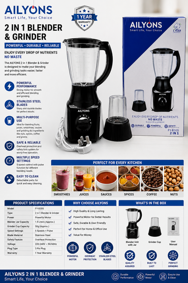 AILYONS FY-B305 2-in-1 blender and grinder Kenya