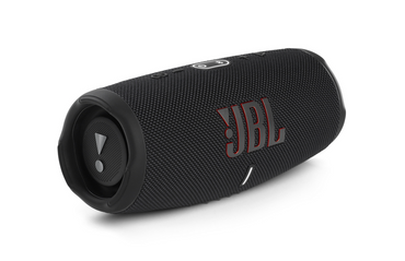 JBL Charge 5 Outdoor Bluetooth Speaker by Pool Demonstrating Waterproof Design