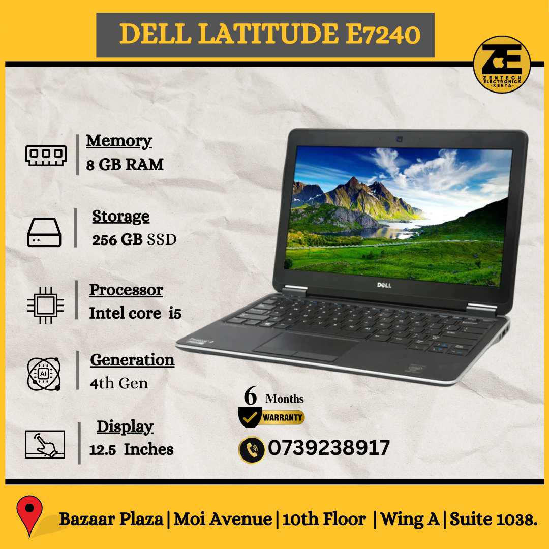 Refurbished Dell Latitude E7240 laptop front view
