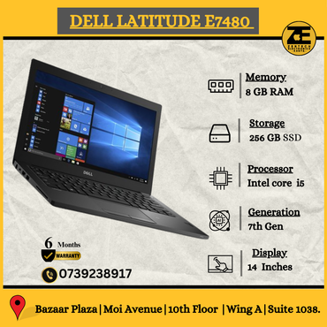 Dell Latitude 7480 front view – 14-inch Core i5 7th Gen laptop
