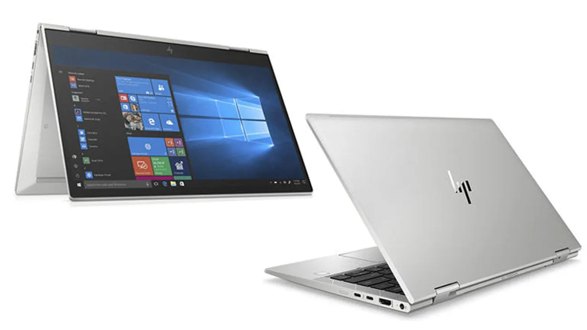 HP EliteBook 1030 G7 folded into tablet mode, touchscreen on full display