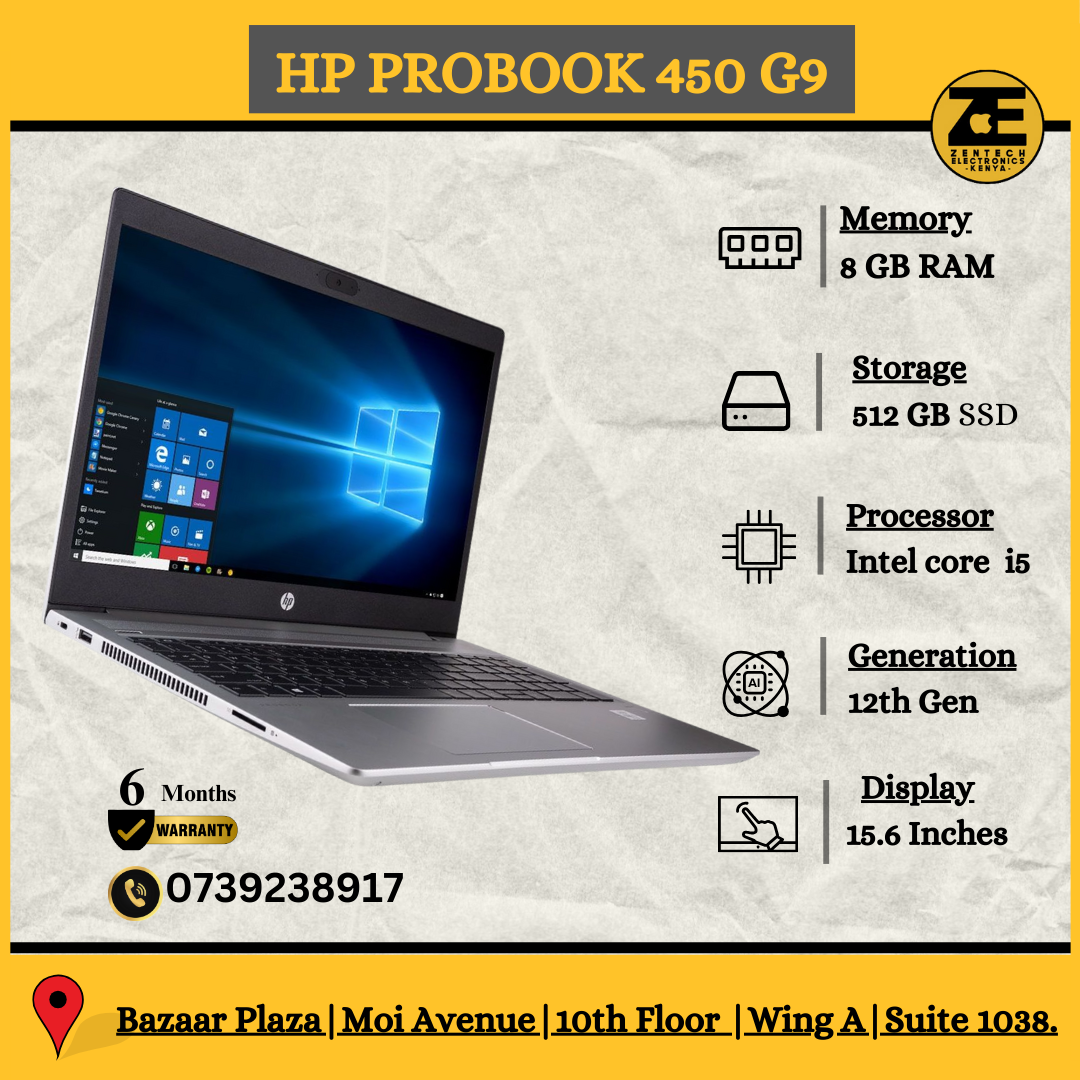 HP 450 G9 Core i5-12th Gen 8GB RAM 512GB SSD Display