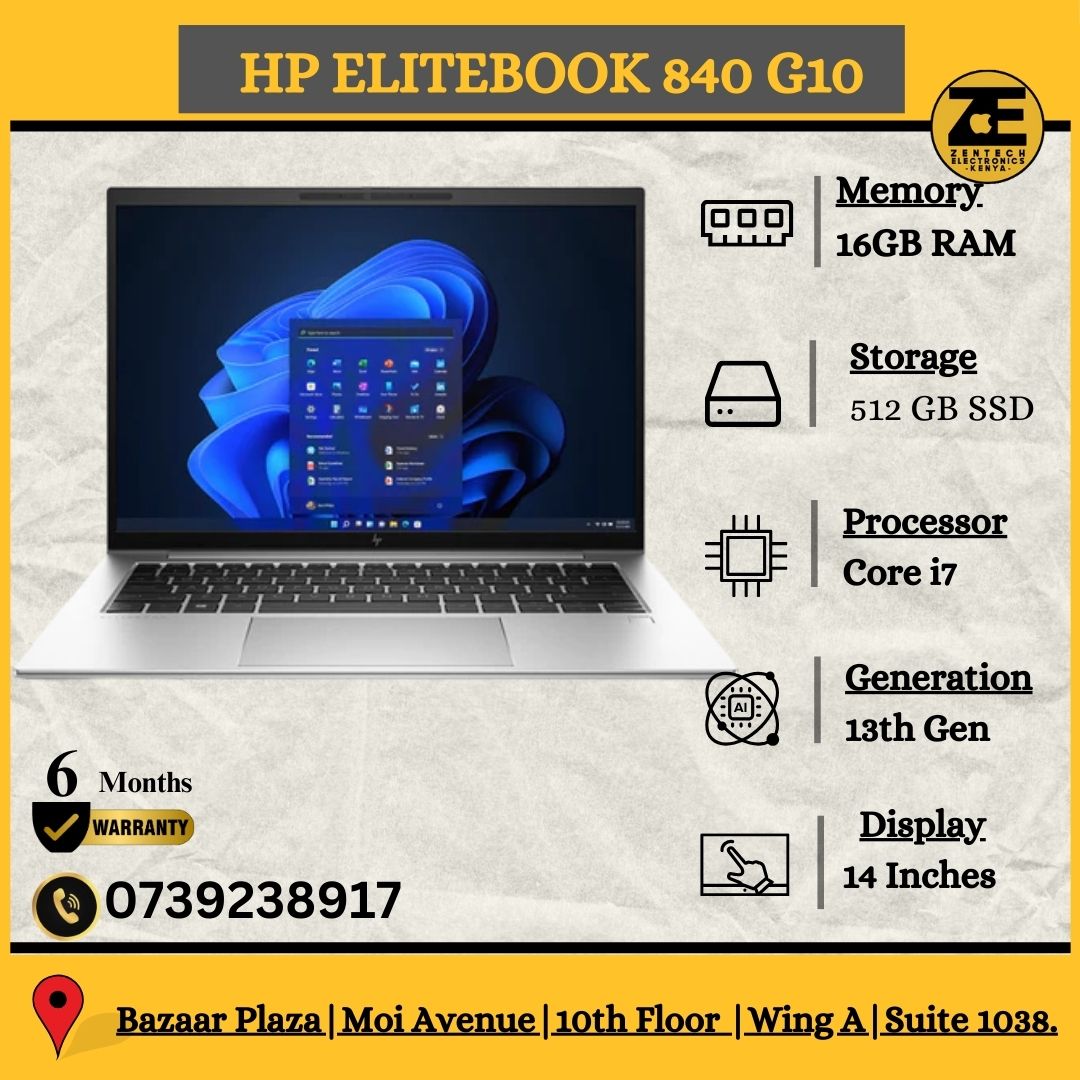 HP EliteBook 840 G10 – 13th Gen Core i7, 16GB RAM, 512GB SSD, 14” FHD Display