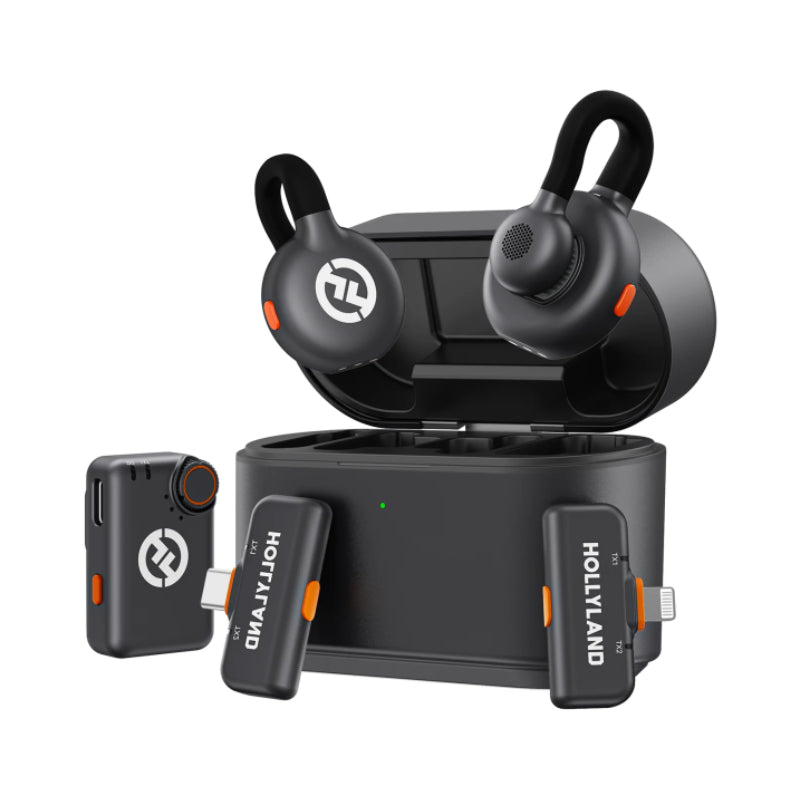 Hollyland Lark M2S Ultimate Combo wireless microphone kit with dual-channel transmitters