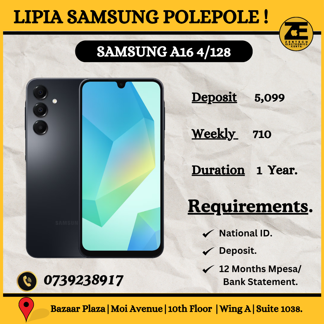 Samsung Galaxy A16 – 6.7" Super AMOLED Display, 50MP Triple Camera, 5000mAh Battery.