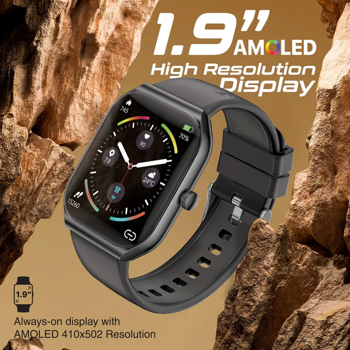 Promate ProWatch-AM19 1.96 Inch Fitness Tracker Smartwatch