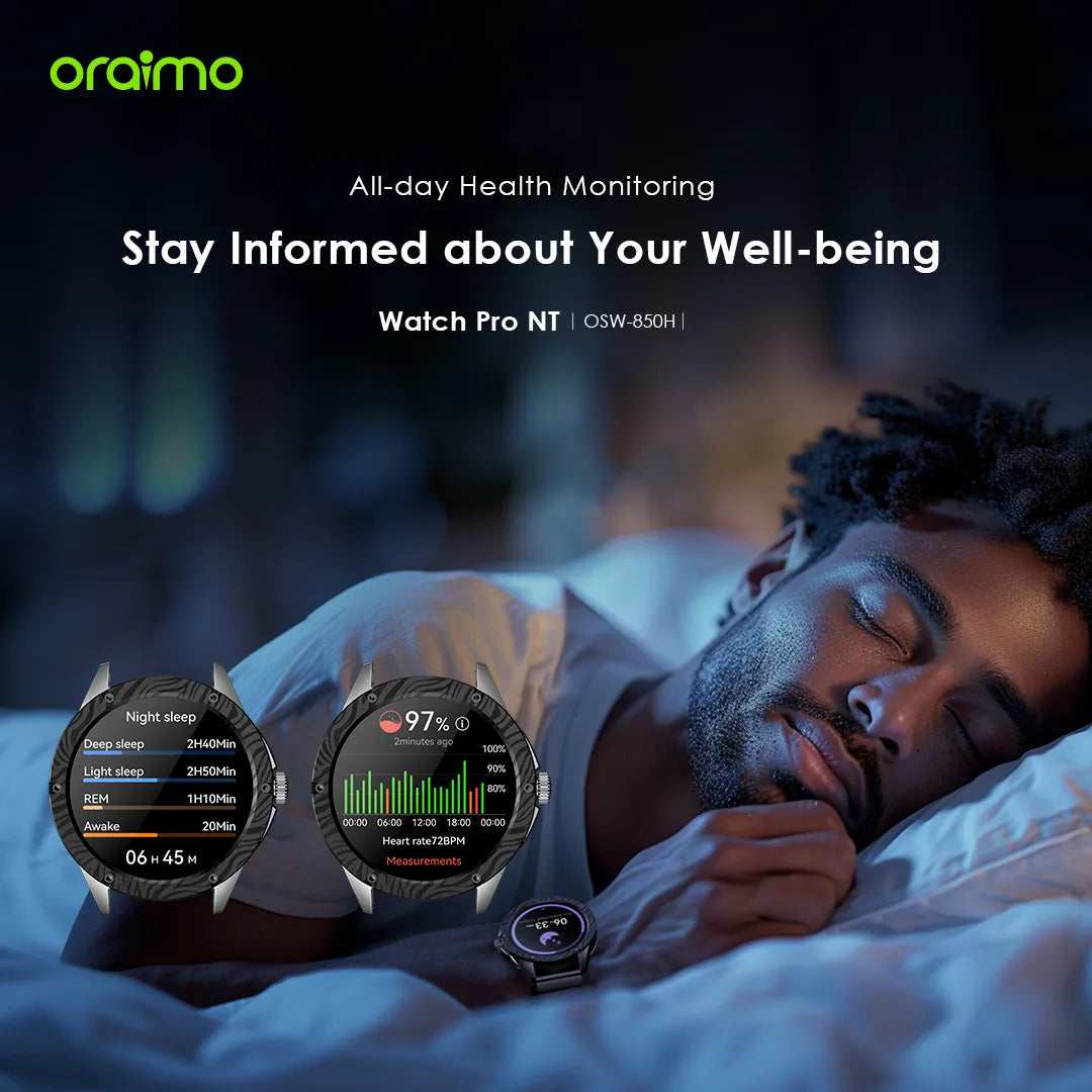 Oraimo Pro NT 1.43" AMOLED AI Powered Smart Watch