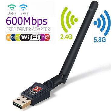 USB WiFi Dongle Adapter with dual high-gain antennas
