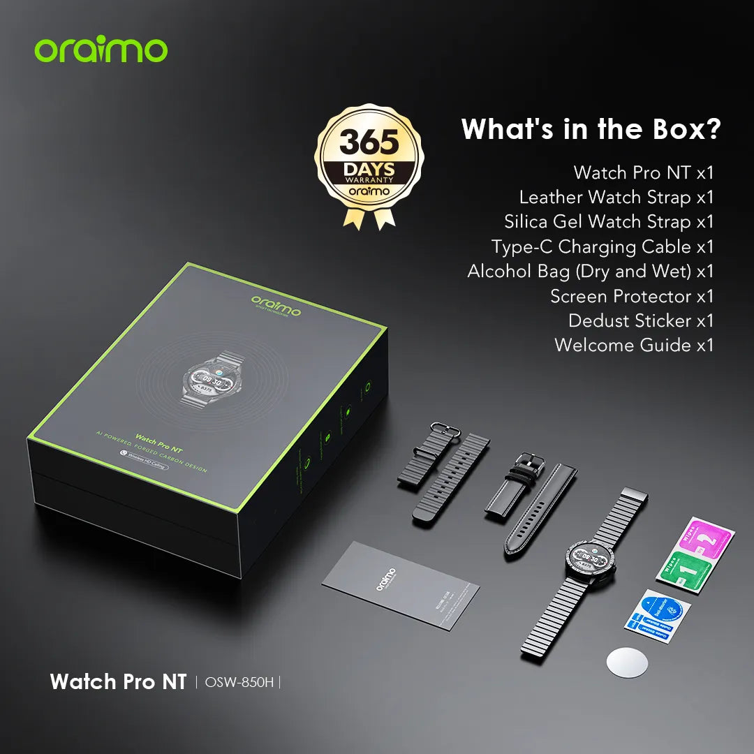 Oraimo Pro NT 1.43" AMOLED AI Powered Smart Watch