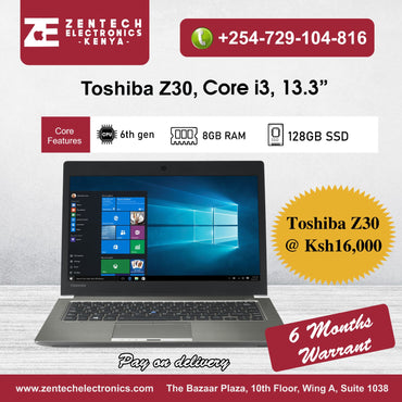 Toshiba Portege Z30 | Core i3, 8 GB RAM+128 GB SSD | 6th Gen | 13" - Price in Kenya in Kenya | Zentech