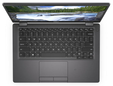 Dell Latitude 5300 laptop with the screen open, showing the keyboard and display. The laptop appears to be black in color.