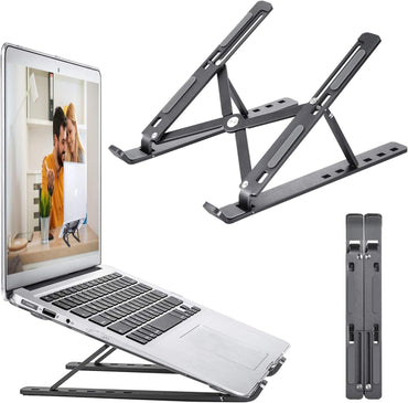 Folded portable metal laptop stand for travel