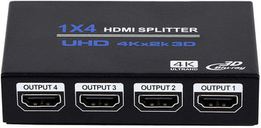 HDMI Splitter 1x4 front view with four output ports