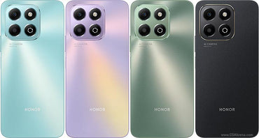 Four different colored HONOR X6b 50MP camera closeup