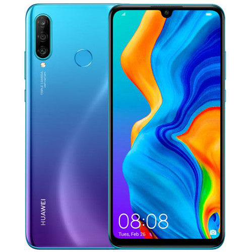 Refurbished Huawei P30 Lite 4G 4GB+128GB (Dual SIM) + Screen Protector & Cover - Blue
