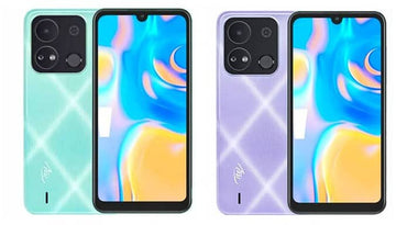 Itel A04 compact phone with 5-inch screen and back camera display