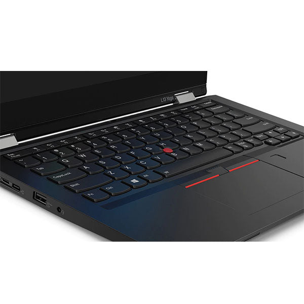 ThinkPad L13 Yoga keyboard and hinge close up