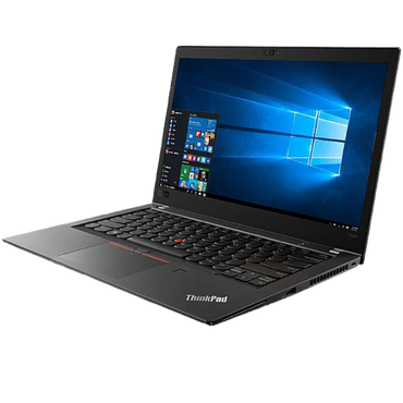 Lenovo ThinkPad T480s laptop with a black keyboard and a 14-inch display open mode close up
