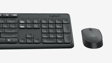 Logitech MK235 wireless keyboard and mouse combo top view