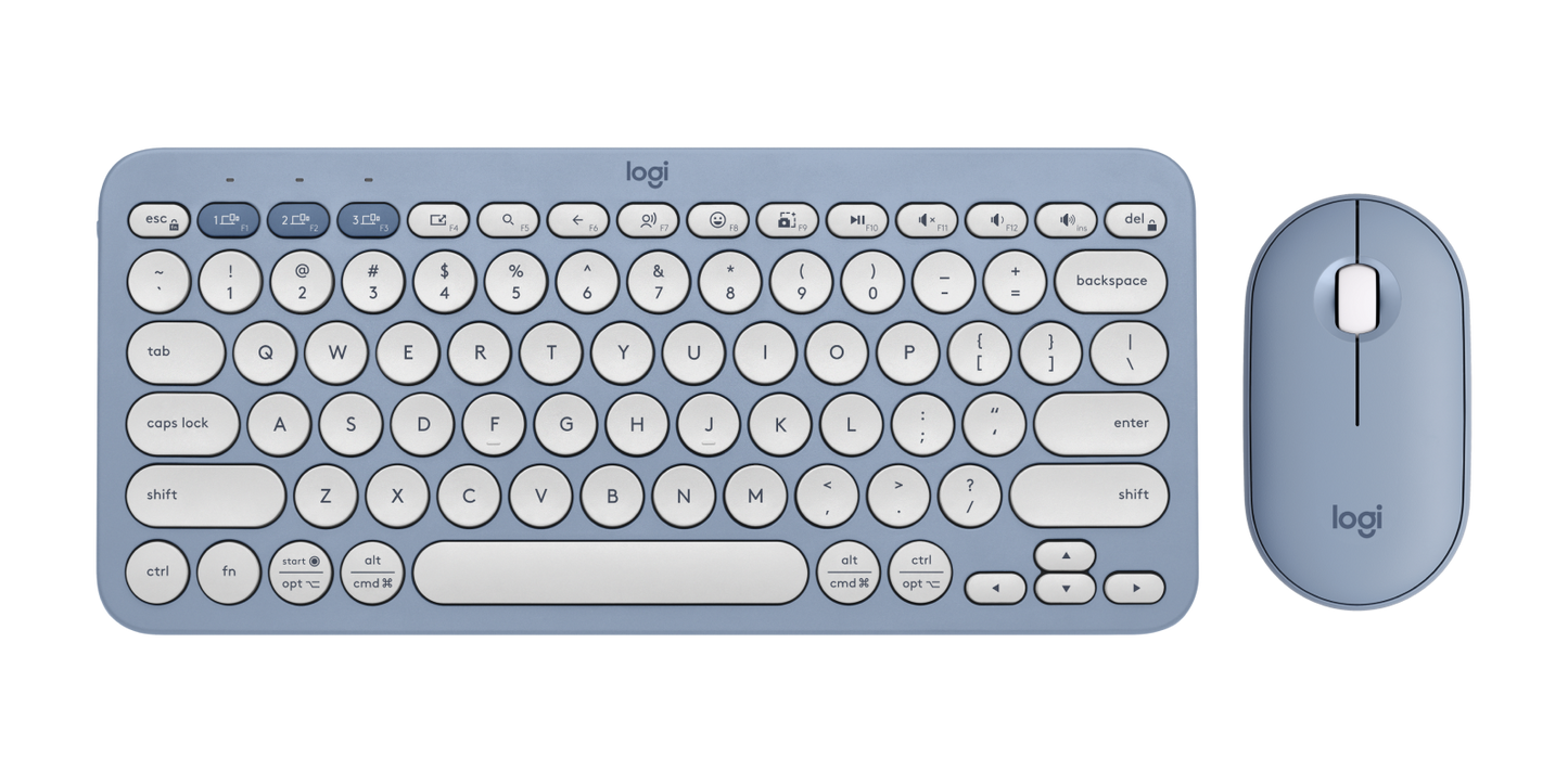 Logitech Pebble 2 Wireless Keyboard and Mouse Combo in Bluish Color
