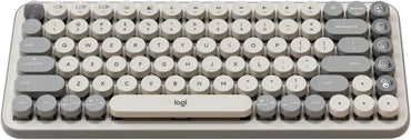 Top view profile of Logitech Pop Keys showing scoop shaped mechanical keys