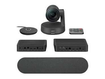 Logitech Rally Plus Ultra-HD Conference Camera installed in large boardroom