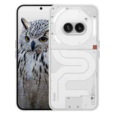 White Nothing Phone (2a) transparent design back and dual cameras