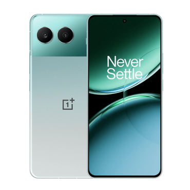 The image shows the back view and front view of the OnePlus Nord 4 smartphone, featuring a dual camera setup