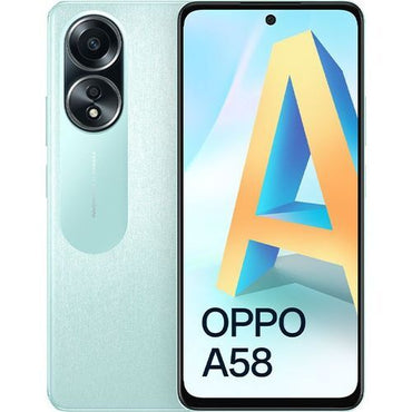 OPPO A58 FHD+ display front view and back view camera