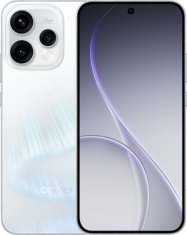 OPPO Reno 15 in white, official front and back with the triple camera island