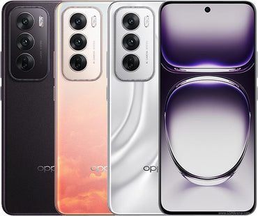 Four different color variants of an Oppo smartphone displayed side by side.