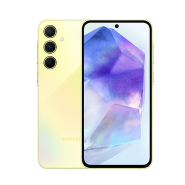 Samsung Galaxy A55 5G front display 120Hz, Galaxy A55 triple camera close-up