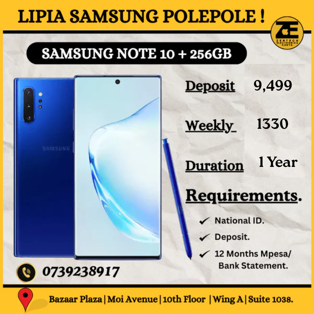 Samsung Galaxy Note 10 Plus premium smartphone display and design