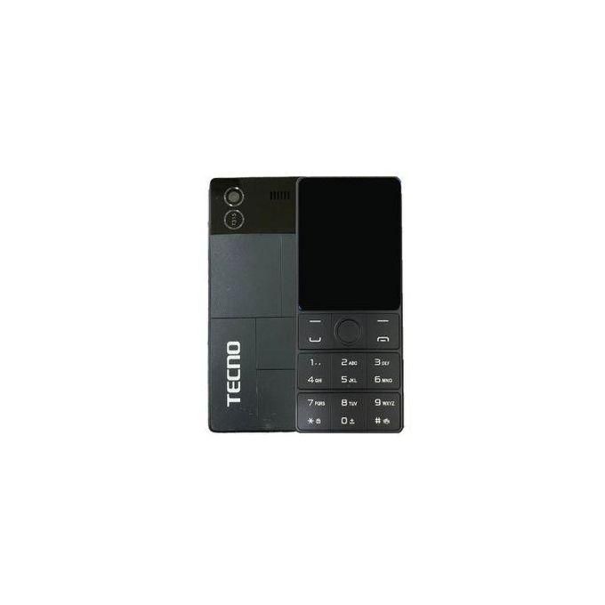 TECNO T315 feature phone displayed from two angles, front and side, highlighting its 2.4 inch screen, dual SIM slots.