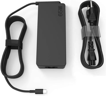 Lenovo 65W USB-C Type-C laptop charger with power cable