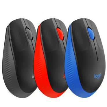 Three Logitech M190 Wireless Mouse side view full-size ergonomic design