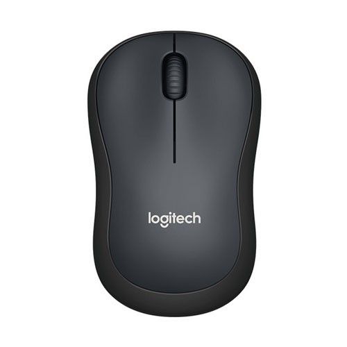 Logitech M221 Silent mouse closeup of rubber side grip and scroll wheel