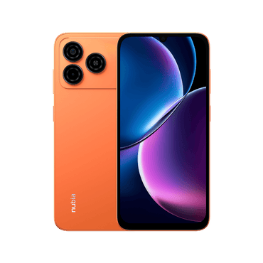 ZTE A57 official orange back with the dual camera island and the 6.75-inch front