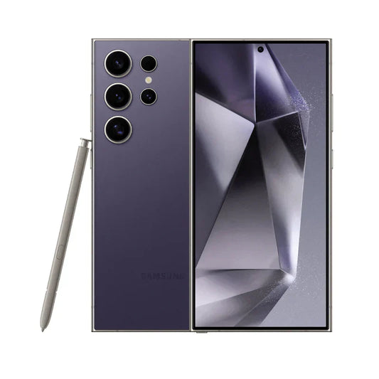 Close-up image of Samsung S24 Ultra showing quad-camera setup